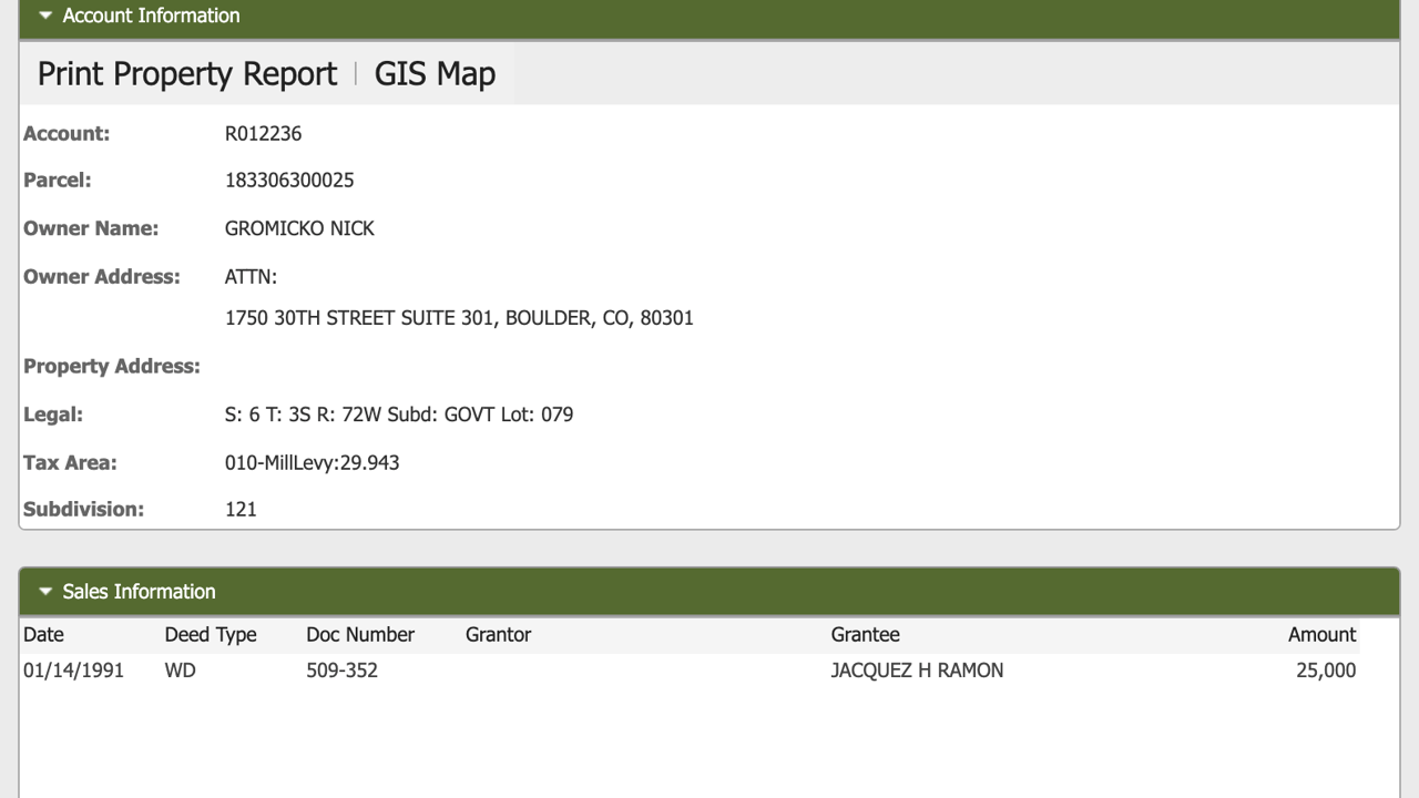 Gilpin County gold-country parcel (A), Central City