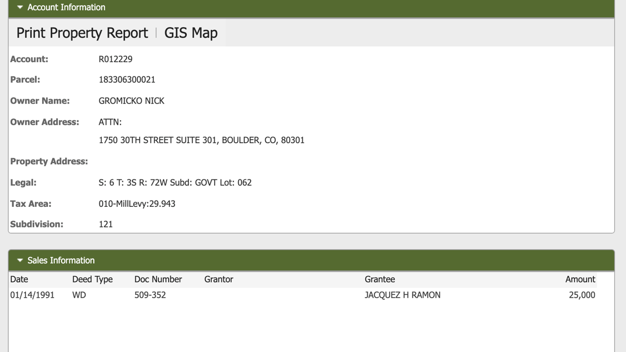 Gilpin County gold-country parcel (C), Central City